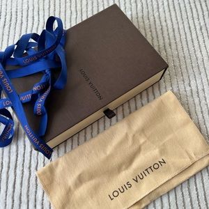 Louis Vuitton empty wallet box, dust bag and ribbon